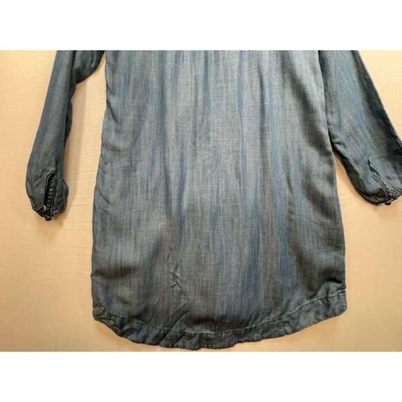 American Eagle Outfitters Womens Chambray Lace-Up Tunic Dress Size Blue Denim - Picture 11 of 12